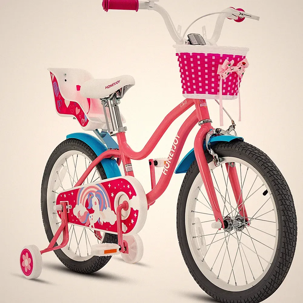 18 Inch Kids Bike Children's Bicycle with Training Wheels & Storage Basket