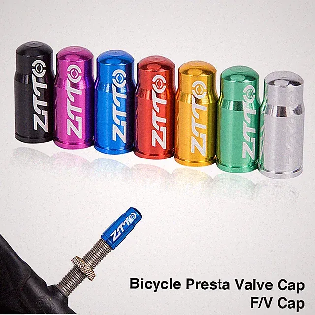 2x Bike Tube Aluminum Valve Caps MTB Road Bicycle Presta Tire Dust Cover ZTTO