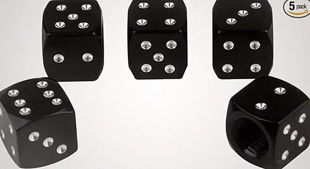 5-Pack Aluminum Tire Valve Stem Caps for Car Motorcycle Bicycle, Color: Black