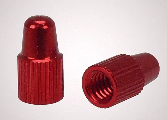 Aluminum Bicycle Valve Caps for PRESTA Valve (pair) - RED