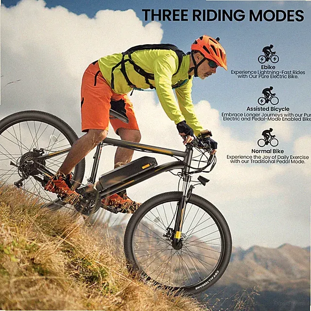 Ebike 27.5" 500W Electric Bike Mountain Bicycle 48V/10Ah Battery 21Speed, Orange