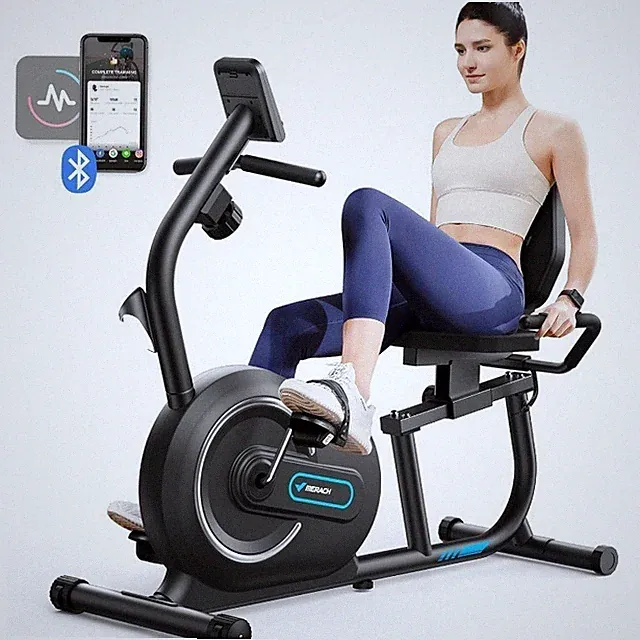 Home Recumbent Exercise Bike W/ Smart Bluetooth and Exclusive App Connectivity