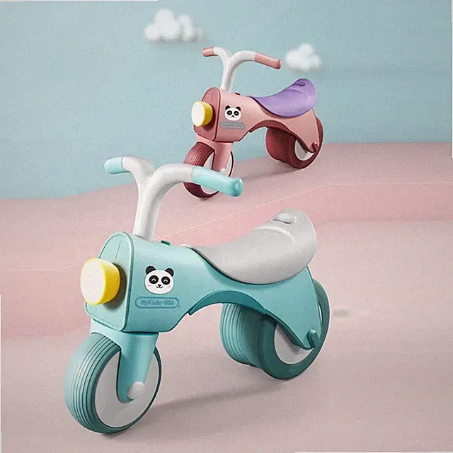 MyKids-USA® 5-in-1 Musical Balance Bike with Wide Wheels – No Pedals, Anti-Rollo