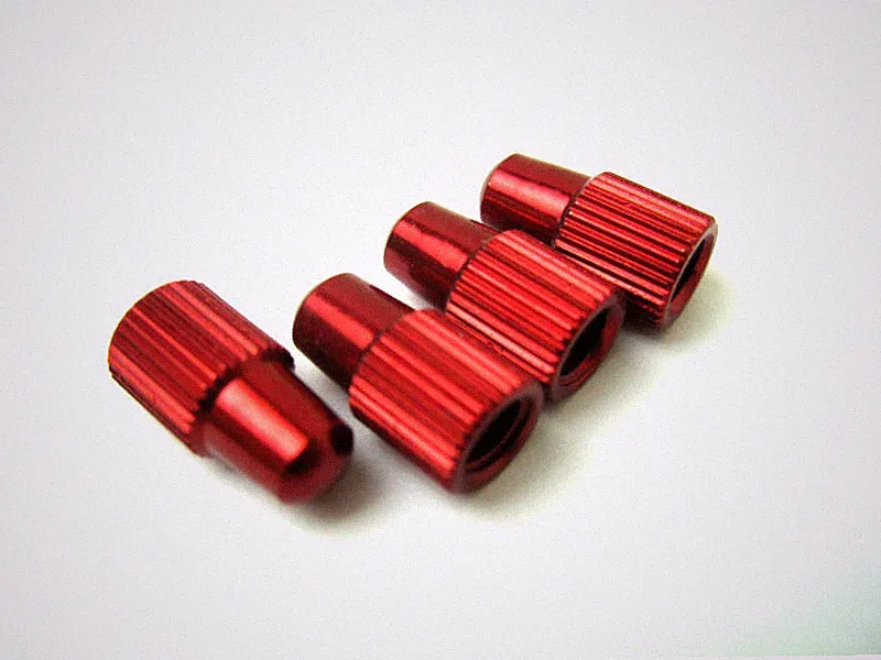 NEW BICYCLE BIKE ALUMINUM WHEEL TIRE PRESTA FRENCH VALVE CAPS ANODIZED RED