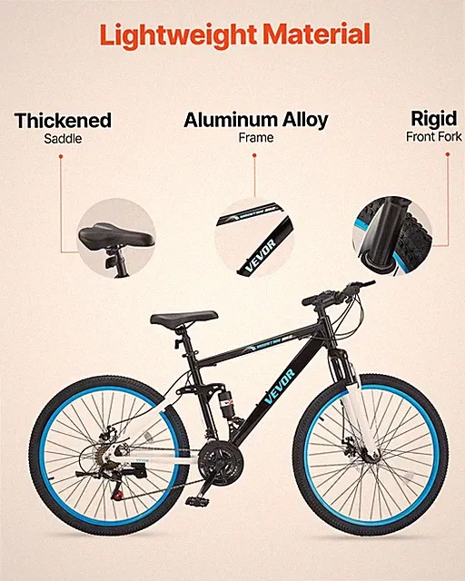 New?Mountain?Bike,?26 inch MTB?Bicycle?with?Full?Dual?SNewpension,?21 Speed?Twis