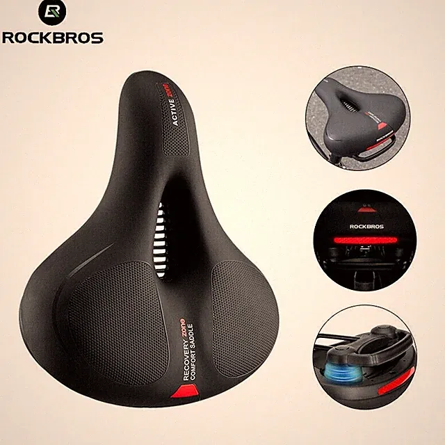 ROCKBROS Bike Seat Comfort Bicycle Saddle Soft Wide Bike Seat Cushion For MTB