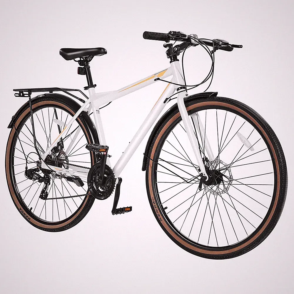 Shimano 24-Speed Aluminum Hybrid Bike 700c Wheels 330lb Load Capacity