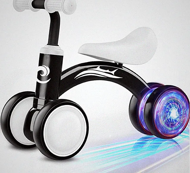 Toddler Balance Bike with LED Lights – No Pedal, Soft Seat, 10–36 Months