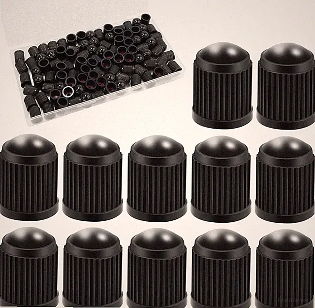 Valve Stem Caps with O Rubber Ring Plastic Caps for Cars, Bike and Bicycle, Truc