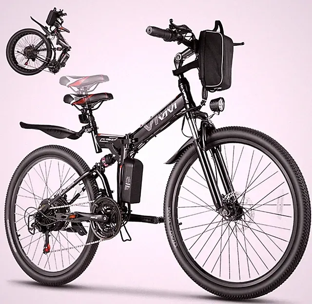 Vivi Electric Bikes For Adults Folding Electric Bike 500W 26 Inch