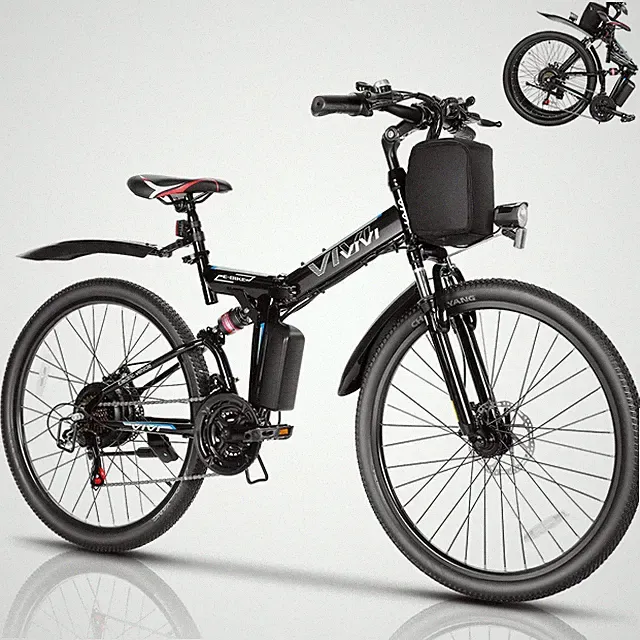 Vivi M026TGB Electric Bike 26" Electric Bike for Adults, 500W Motor Folding E...