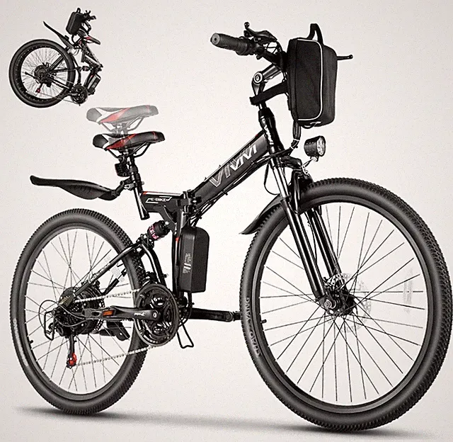 ViviElectric Bikes For Adults Folding Electric Bike 500w 26Inch 48v Battery Full